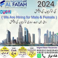 Vacancies For Dubai For Male & Female / Work Permit Visa / Jobs Offers