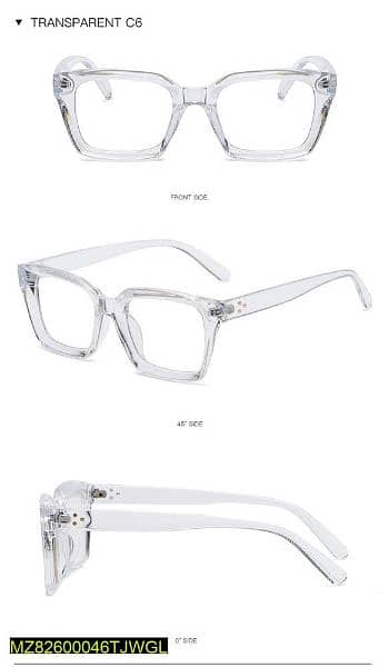 Women's Square Frame Sunglasses Transparent 0