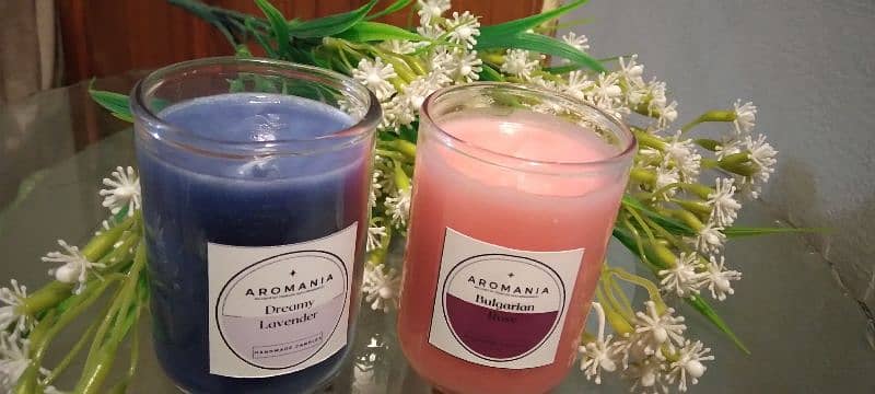 AROMANIA pair of 2 scented glass candles best aroma candles in town 1