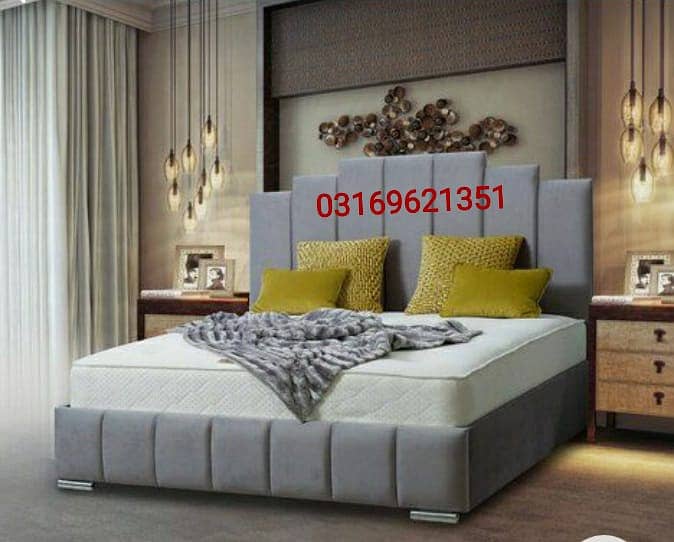 bed / bed set / poshish bed / double bed / bed /side tables / king bed 4