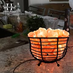 Himalayan Salt Lamps - Metal Bowls (Home Decor, Office, Bedroom)
