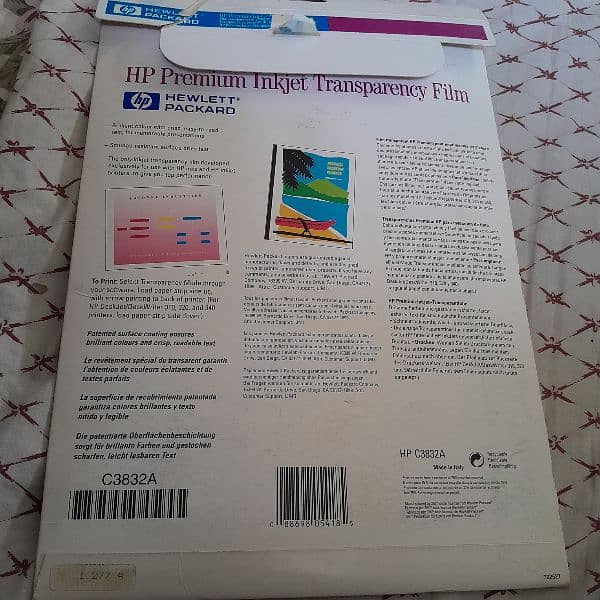 HP premium inkjet transparency film. Made in italy. 15 sheets available 1