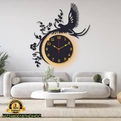 Beautiful Eagle Laminated wall clock with Backlight