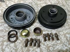 Kia Pride / Classic Rear wheel drums with Bolts / Greece Cups / Seals