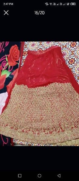 Red Lehnga with All jewelery and sandal 8#  with pars 5