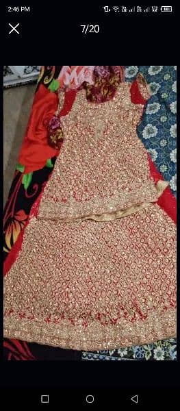 Red Lehnga with All jewelery and sandal 8#  with pars 11