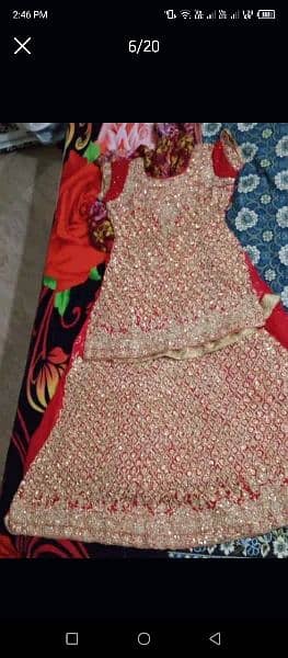 Red Lehnga with All jewelery and sandal 8#  with pars 12