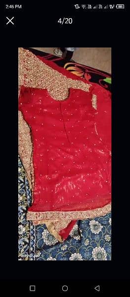Red Lehnga with All jewelery and sandal 8#  with pars 16