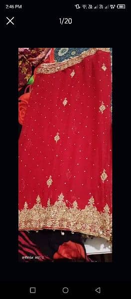 Red Lehnga with All jewelery and sandal 8#  with pars 17