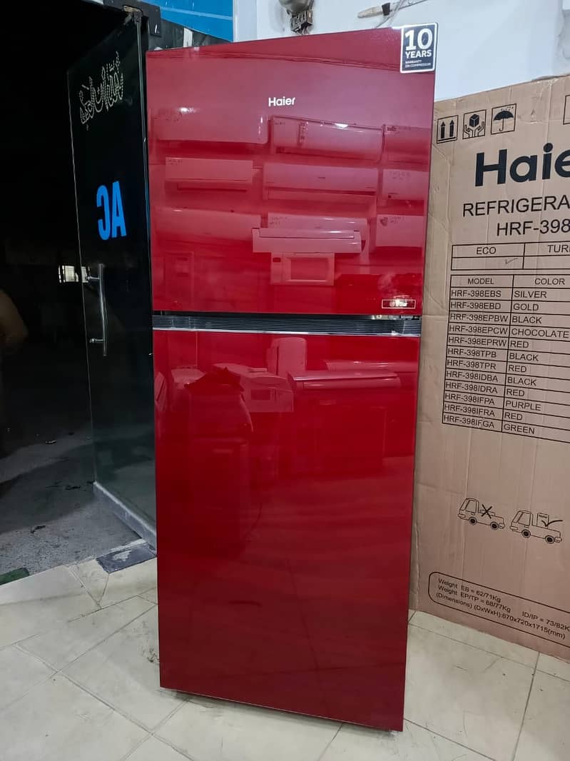 Haier fridge large sizee with warranty RED(0306=4462/443) sopperr Sett 1