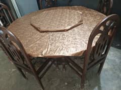 branded wooden Round dinning table with 5 chairs set