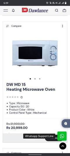 Microwave Oven Dawlance in new condition