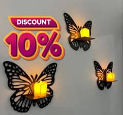 modern butterfly MDF wall decoration set of 3 piece