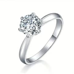1 CARAT MOISSANITE DIAMOND 6 PRONG SOLITAIRE RING SIZE 7 0