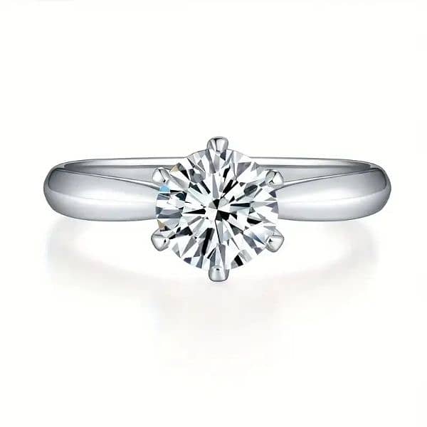 1 CARAT MOISSANITE DIAMOND 6 PRONG SOLITAIRE RING SIZE 7 5