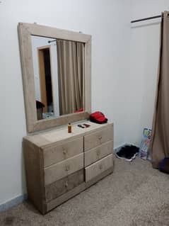 King Size Bed,  side table and and dressing without mattress Very good