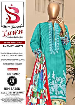 Bin Saeed lawn Premium Collection