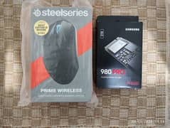 Samsung 980 Pro 2tb M2 Nvme box packed and Mouse Steelseries Prime.