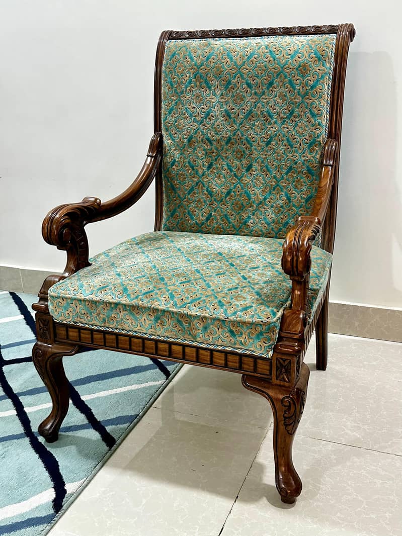 Sheesham Sofa Chairs Set with Table 2