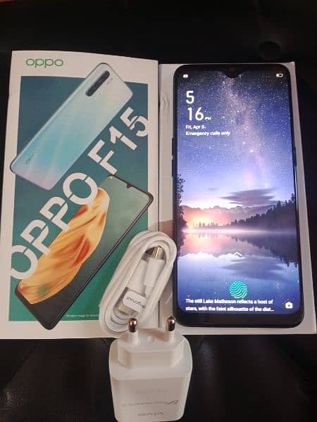 oppo F15 (8/256) Gb ram full new with box and charger pta proved 5