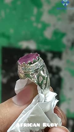 A++ African Ruby Ring Attractive Style 0