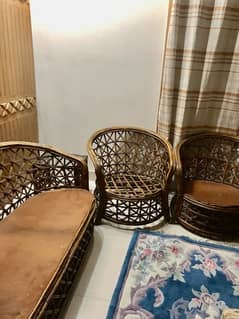 Cane Sofa set with tabless