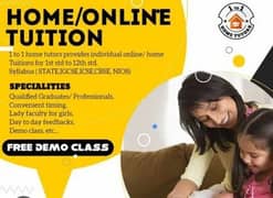 Online and Home  tutor is Available