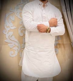 white cotton shalwar kameez