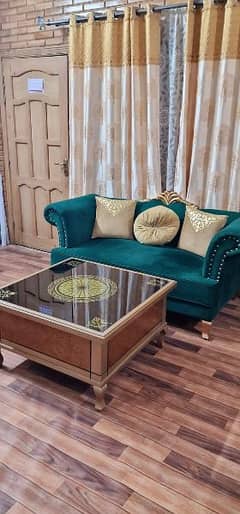 2 seater couch with center table