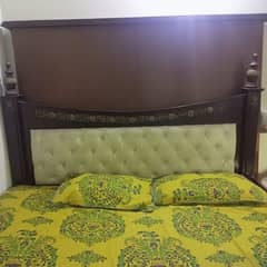 Used Double bed for sale. without mattress. No side tables.