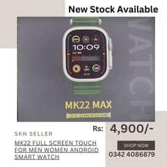New Stock (MK22 Full Screen Touch for Men Women Android Smart Watch)