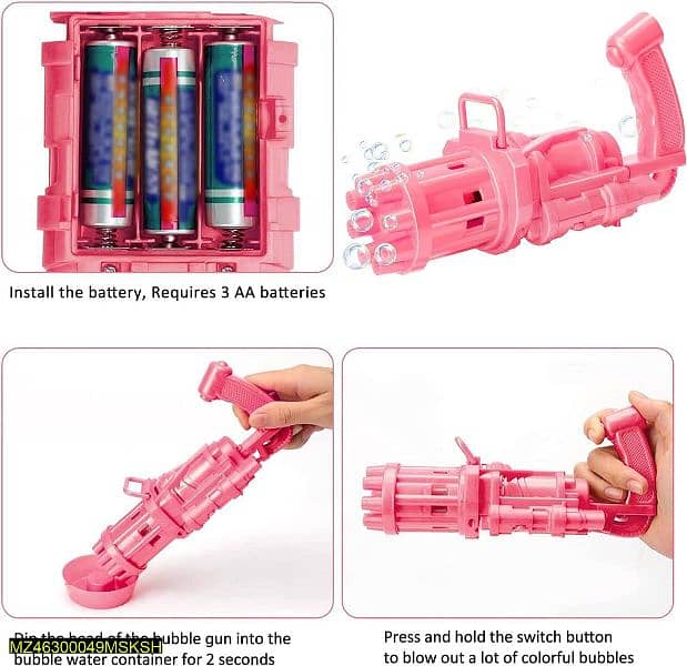 bubble gun machine toy for kids (pack of 4) 2