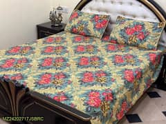 3pc crystal cotton printed double bedsheet