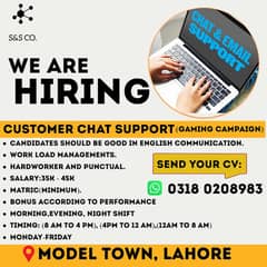 Call Center Job/Csr/Customer Chat Support/ Gaming Campaign