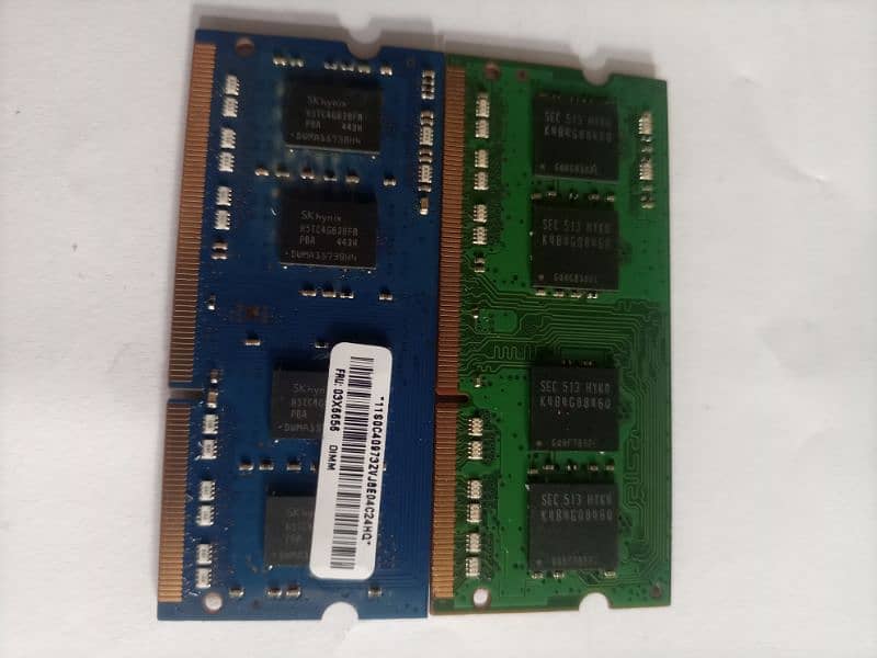 CPU and laptops ram 4GB DDR3 8