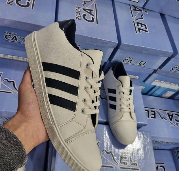 white Sneakers with black stripes comfortable and best quality 2