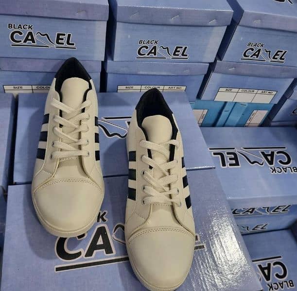 white Sneakers with black stripes comfortable and best quality 4