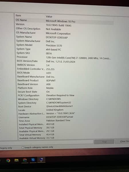 Dell Precision 5570 40Gb Ram, 1tb ssd 6