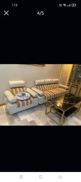 7 seater sofa set brown and camel colour 1