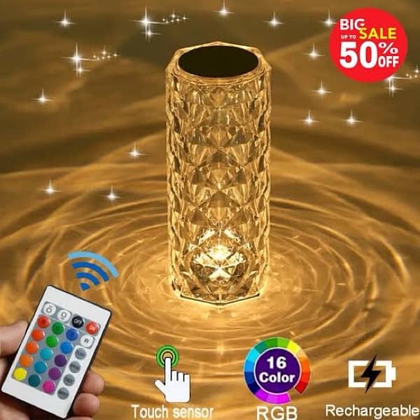 CRYSTAL LAMP 16 COLOURS WITH REMOTE | FREE DELIVERY 0