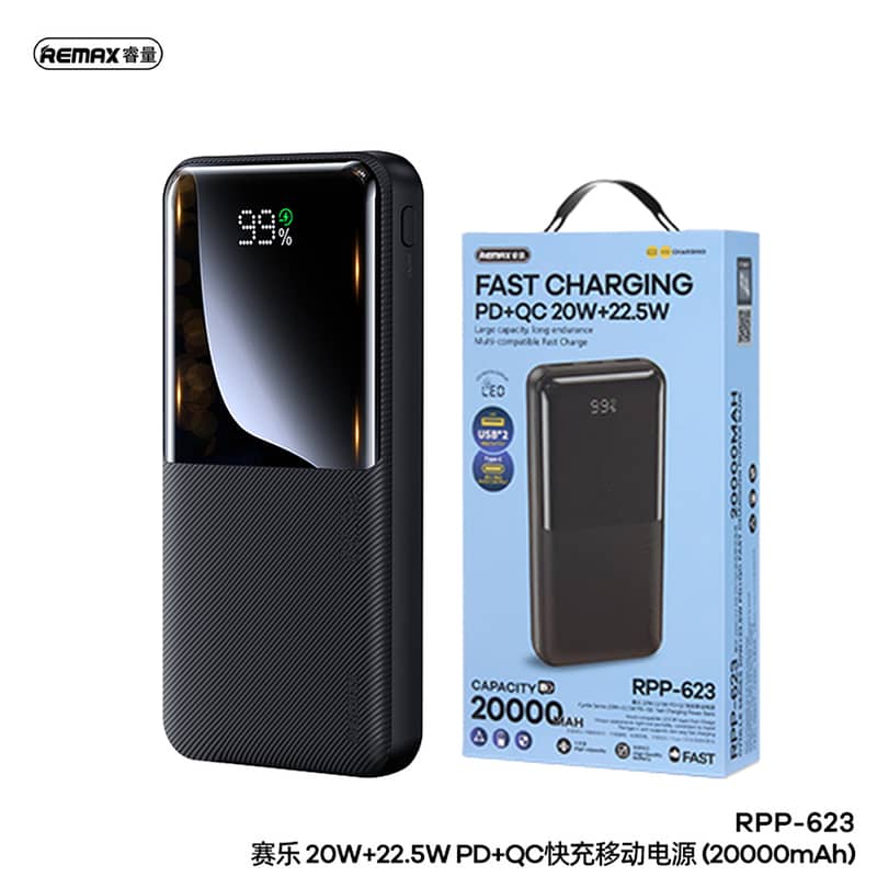 Power Bank 20w22.5w Pdqc Rpp-623 20000mah Black 0