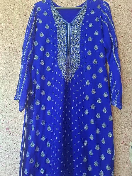 Chiffon dress, Blue colour, new Condition 4