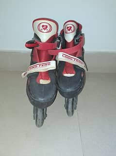 Red and black adjustable skating shoes Size 14-15