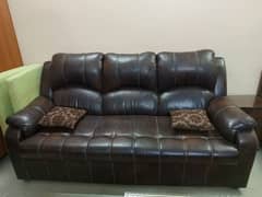 Leather Sofa (PRICE NEGOTIABLE)