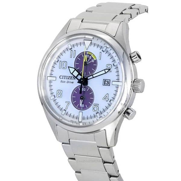 Citizen Classic Eco-Drive Chronograph Stainless Steel White Mens Watch 2