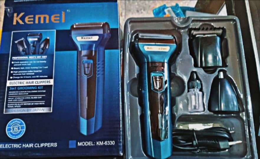 KEMEI HAIR TRIMMER 3 IN 1 PROFESSIONAL NOSE HAIR AND BEARD TRIMMER 2