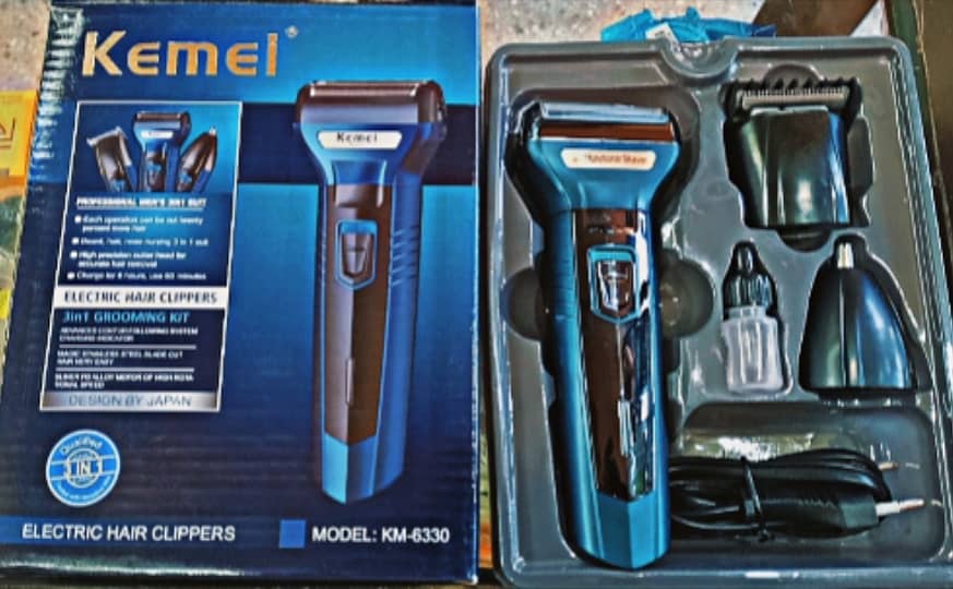 KEMEI HAIR TRIMMER 3 IN 1 PROFESSIONAL NOSE HAIR AND BEARD TRIMMER 4