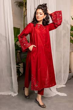 BEST SELLING- AFEEFA - 2PC EMBROIDERED SUIT 0