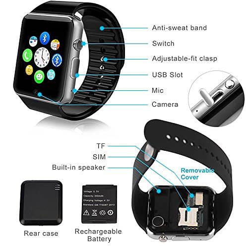 A1 Smart Watch With Camera for Android Phones 1.54 Inch LCD Screen 0