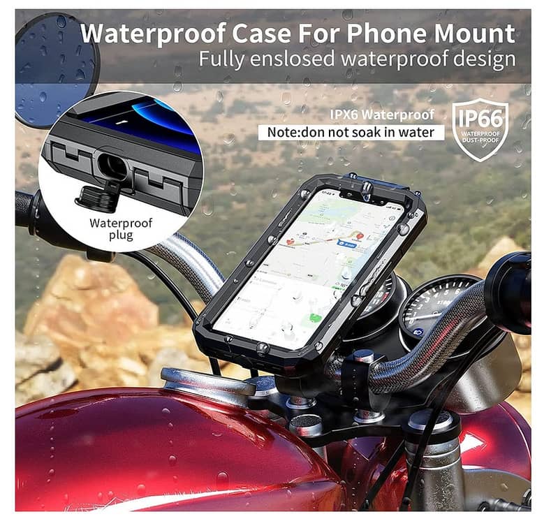 Kewig Motorcycle Waterproof Mount Stand Mobile Phone Holder Case Cover 1